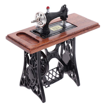 Dollhouse Miniature Vintage Sewing Machine Furniture Exquisite Tailor Themed Decor Accessories for Doll House Scene Layout DIY Mini Craft Ornament