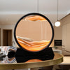 XIZHI 7" Moving Sand Art Picture Sand Art Liquid Motion Round Glass 3D Sand Art Relaxing Toy Desktop Art Bookshelves Home Office Decoration (Orange)