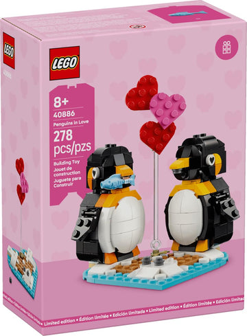 LEGO Penguins in Love Building Set - Cute Animal Display Model, Romantic Valentine’s Day Collectible, Gift for Couples Fans - 40886