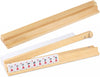MUTEX American Natural Wood Mahjong Racks with Pushers, 4pcs Mahjong Racks Set for Mahjong/Mexican Train/Dominoes, Elegant Wooden Mahjong Tiles Racks