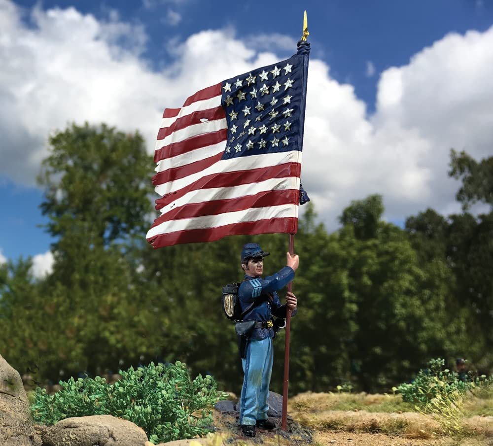 W. Britain American Civil War 31417 Union 44th New York NCO with National Colors 1:30 Scale Metal