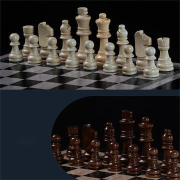 15 "Wooden Chess Set, Large Size Board, Built-in Storage Drawer - 2 Extra Queens - Wooden Chess Pieces - Gift wrap, Adult and Children's Board Games