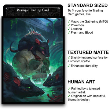 Fantasy North - Plague Rats - 100 Textured Matte TCG Card Sleeves - Fits Magic MTG Commander Pokemon and Other Card Games - Playing Card Sleeves