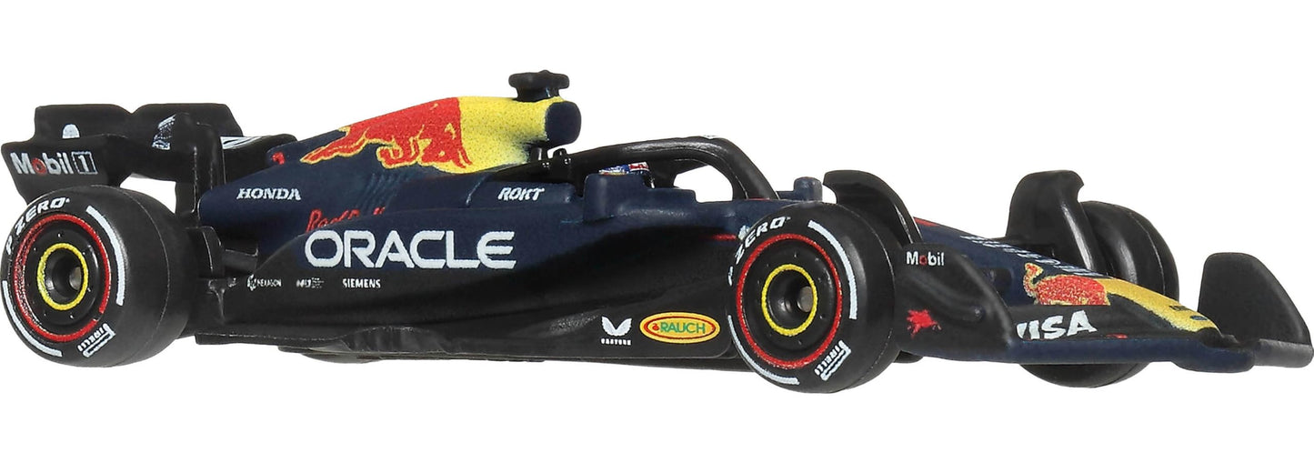 Hot Wheels 1:64 Scale Premium Die-Cast Formula 1 Collectible Toy Race Car with Real Riders Tires & Metal/Metal Body & Chassis