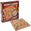 10" Inch Snakes and Ladders Wooden Board Games, Great for Prizes, 10" (10" Wooden Snakes & Ladders)