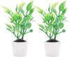2Pcs Green Miniature Plants Dollhouse Decoration Accessories, Mini Potted Plant Artificial Tiny Greenery Ornament Miniature Hanging Potted Plant Faux