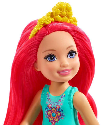 Barbie Dreamtopia Chelsea Sprite Doll, 7-inch, with Pink Hair Wearing Fashion and Accessories, Multi (GJJ97)