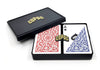 Copag 1546 Design 100% Plastic Playing Cards, Bridge Size (Narrow) Red/Blue (Standard Index, 1 Set)