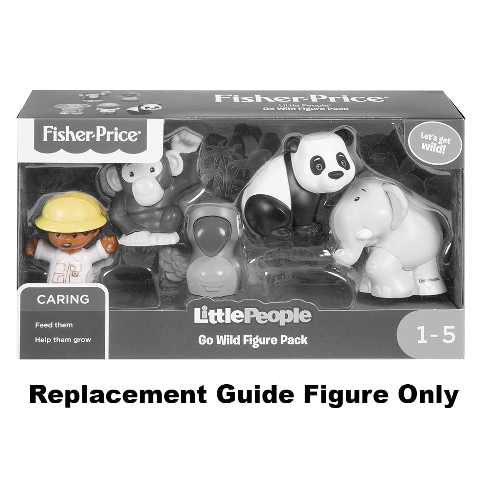 Replacement Part for Fisher-Price Little People Go Wild Safari Guide Figure Pack - GNM37 ~ Replacement Safari Guide ~ Wearing White Shirt ~ Green