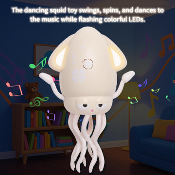 DYALE Dancing Squid Baby Toy, Dancing Music Squid Baby Toys for Ages 3 and Up for Kids,Beige
