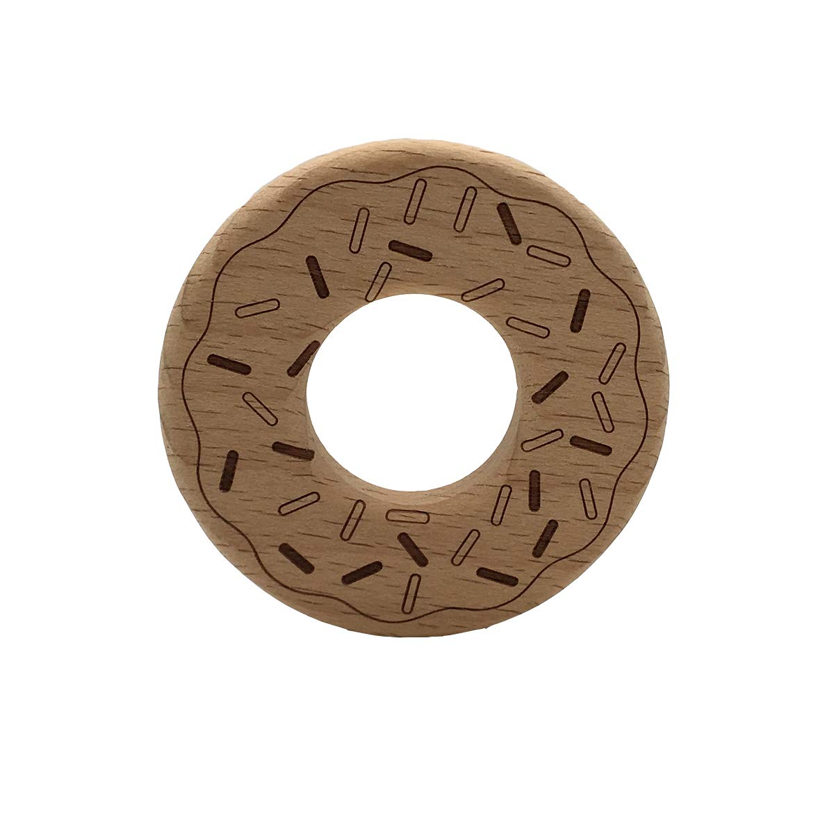 Organic Wooden Donuts Natural Handmade Unfinished Beech Wooden Animal Shape Pattern DIY Home Decoration Crafts Accessory (Donuts)