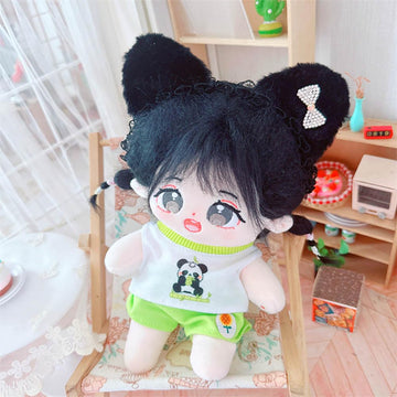 niannyyhouse 20cm Plush Doll Clothes Short Vest T-Shirt Pants 8in Soft Stuffed Plush Toy Dress Up Accessories (Green)