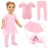 BARWA 18 Inch Doll Clothes Ballet Ballerina Outfits Dance Dress Custume Compatible with 18 Inch Dolls - 4 PCS Leotard with Tutu Skirt, Tights