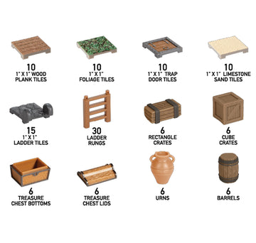 Monster Adventure Terrain 3D Interchangeable Builder System - 121pc Painted Specialty Accessories Set - Build Modular Worlds in a Snap & Elevate Your