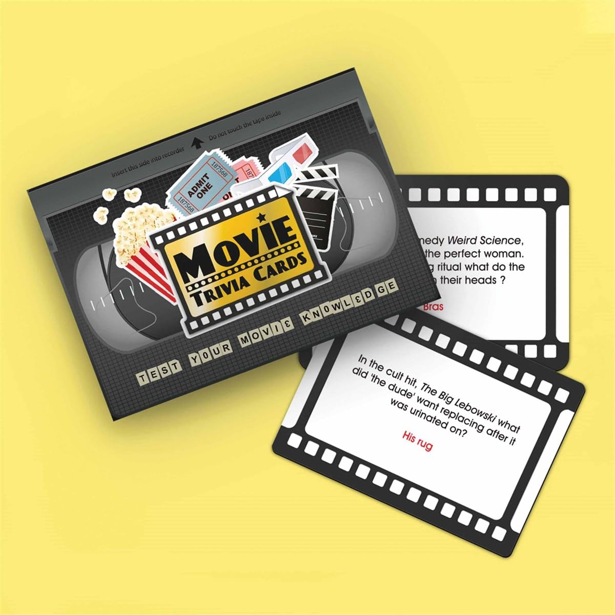 Gift Republic Movie Trivia Cards Classic Movie Question Cards Fun Quiz Questions Movie Buff Gift Portable Travel Game
