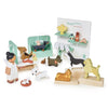 Tender Leaf Toys - Waggy Tails Dog Salon Wooden Interactive Pet Care Grooming Play Set for Kids Fun Role-Play Learn Responsibility Improve Fine Motor