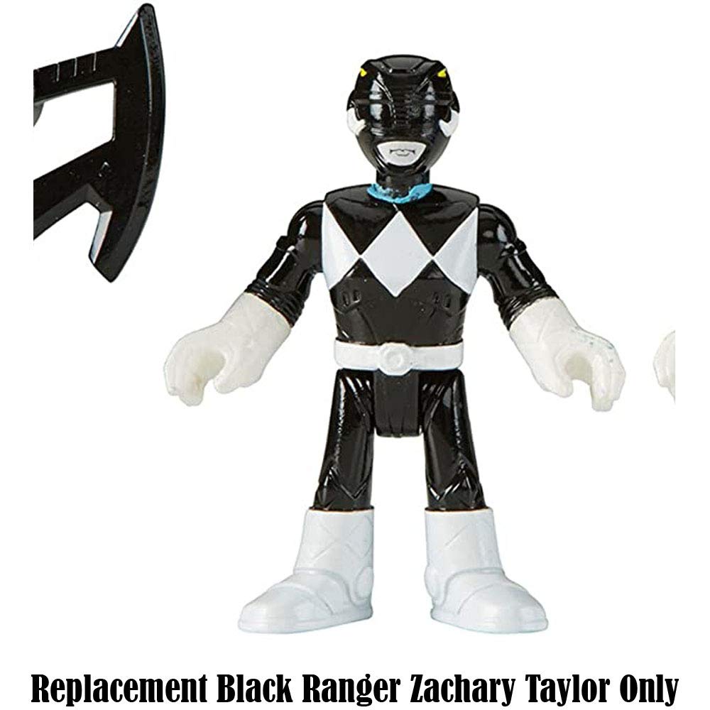 Imaginext Replacement Figure Power Rangers Playset CHH57 - Black Ranger and Blue Ranger ~ Replacement Black Ranger Zachary Taylor, Black, White
