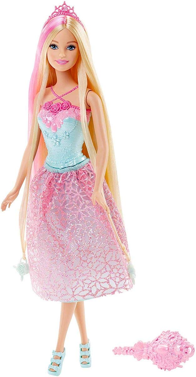 Barbie Princess Doll with Styling Beads in Her Pink-Streaked Hair