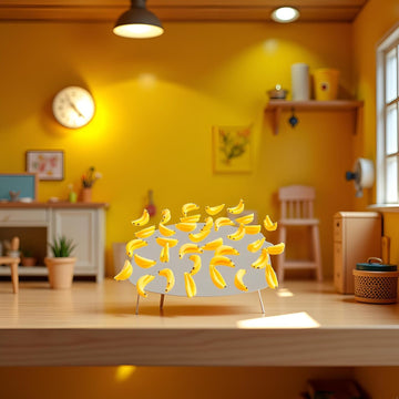 Seadiquiet 30Pcs Yellow Mini Plastic Artificial Bananas 1/12 Scale Dollhouse Accessories, Realistic Miniature Fruit Models for Fairy Garden Kitchen