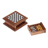 Deevoka 1:12 Scale Dollhouse Chess Set, Miniature Board Game Room Decor with 32 Metal Chess Pieces and Checkerboard