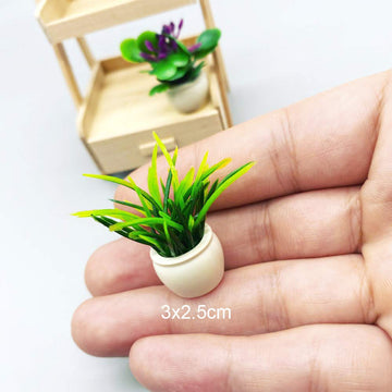 Dollhouse Decoration Plant Pots Miniature Green Potted Bonsai Models Decor,1:12 Miniature Plant