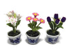 3pc Miniature Flower Clay Dollhouse Fairy Garden Mini Plant Trees Ceramic Paint Furniture Bundles Artificial Flowers Tiny Orchid #116