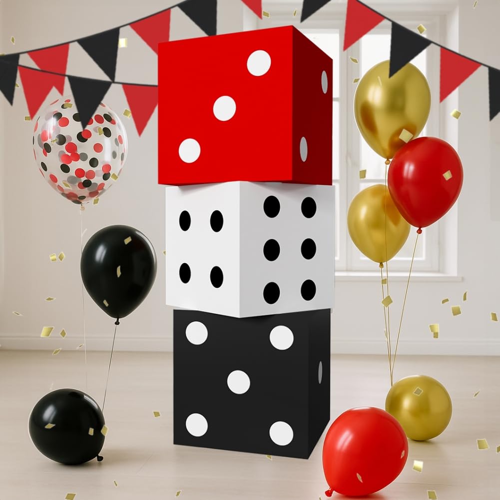 Casino Theme Party Decoration Las Vegas Birthday Party Dino Casino Night Poker Party Supplies Set for Adults Include Balloon Garland Kit, Casino