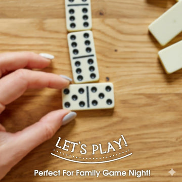Double Six Professional Dominoes - White with Black Dots, Case Color May Very
