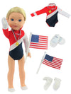 American Fashion World Gymnastics Set for 14-Inch Dolls | 5 Piece Set | Premium Quality & Trendy Design