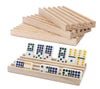 ESSAJOY Wooden Domino Trays/Racks Set of 4 Domino Tiles Holders Mexican Train Wooden Trays/Racks Wood Organizers for Chicken Foot (4 Domino Tiles