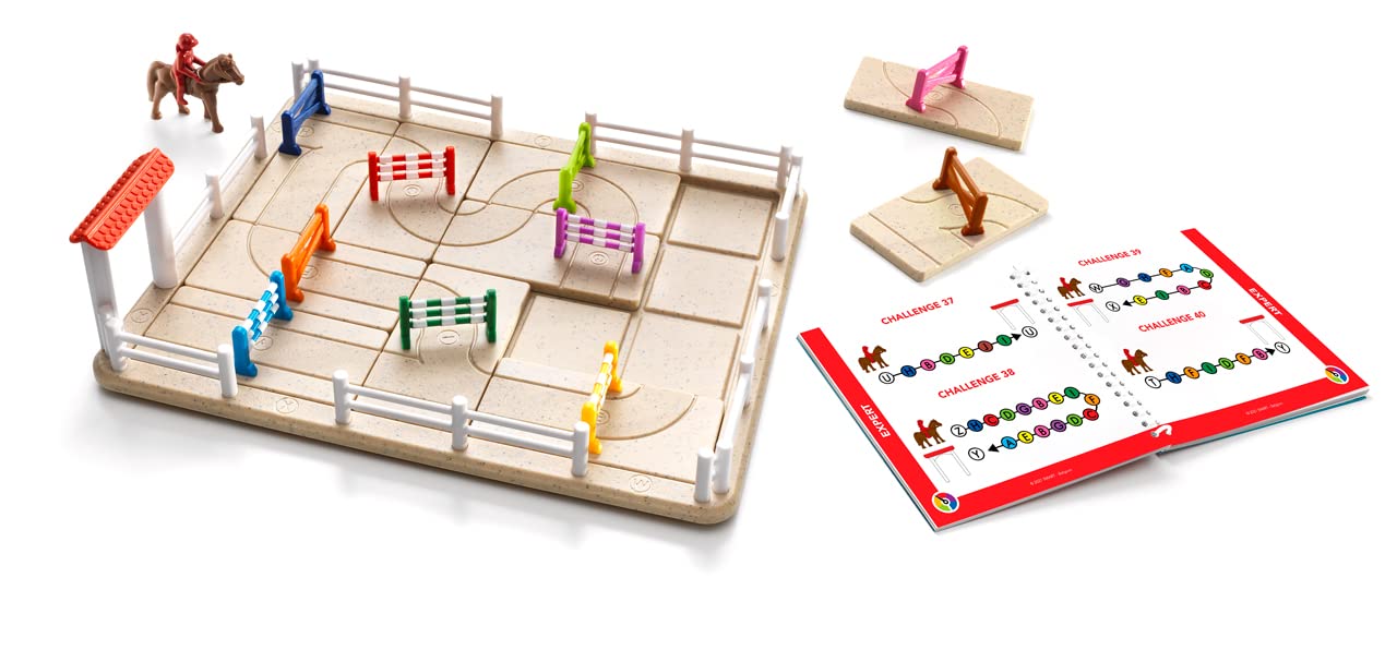 SmartGames Horse Academy - Logic Puzzle Game with 80 Challenges and Colorful Obstacles for Ages 7+
