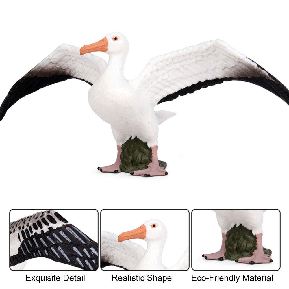 FLORMOON Albatross Figure Realistic Animal Figurines Early Educational Bird Toy Science Project Christmas Birthday Cake Topper for Kids Toddler