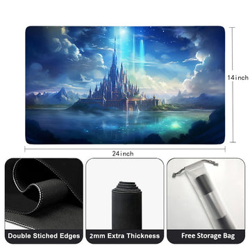 ZWHDSLC Custom Playmat 24" x 14" Non-Slip TCG Play Mats, Include Storage Bag - Printable Play Zone, Any Image Printed Your Design Tournament and Card