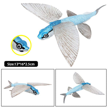 FLORMOON Animal Figures Realistic Flying Fish Plastic Early Educational Toys Cupcake Topper Party Gift for Kids 3+ Year Old…