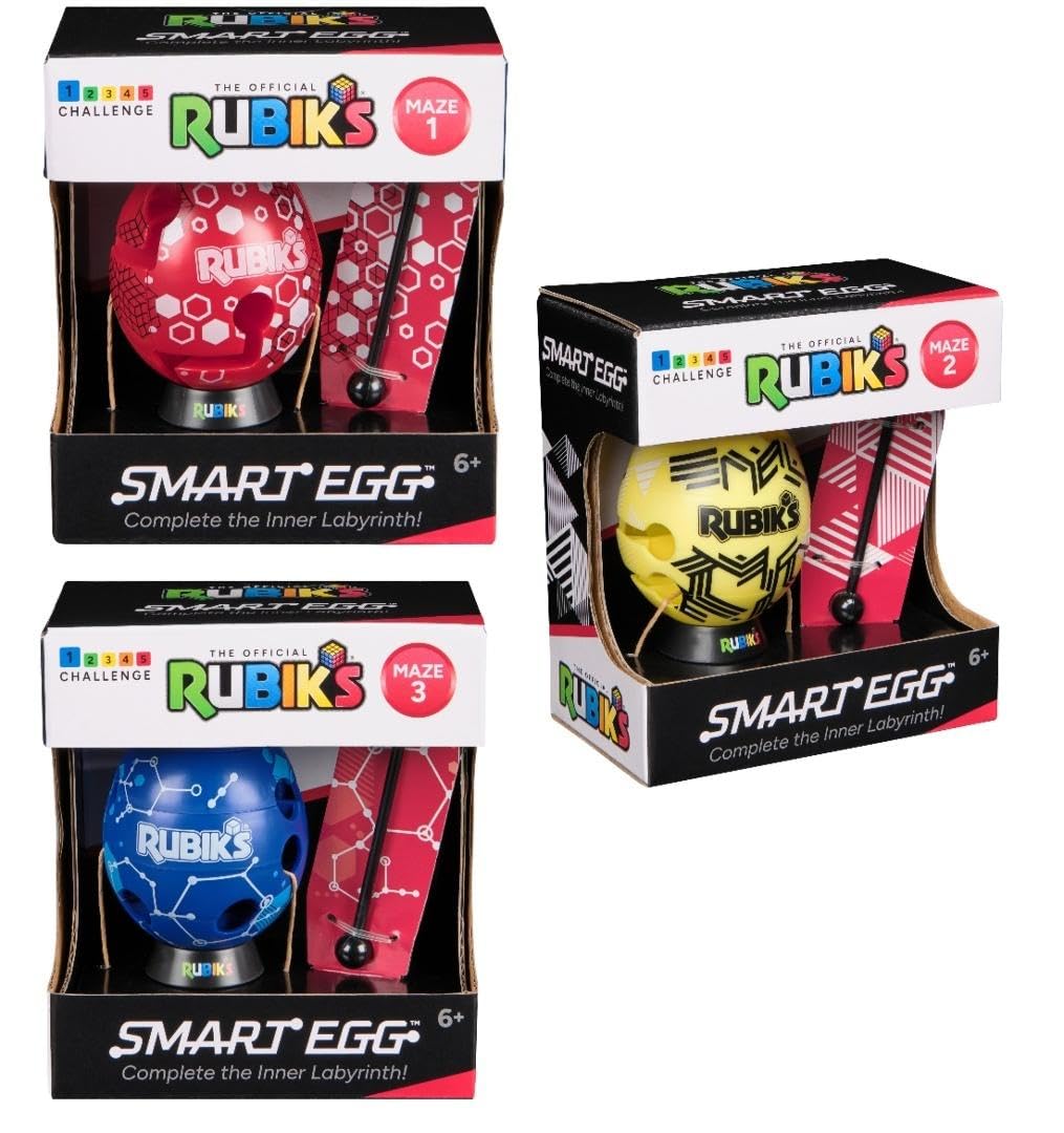 Rubik's Smart Egg, Egg Maze with Stick, Patience Game: Bring The Stick Through The Labyrinth, Train Concentration and Skill, Sorting - Random