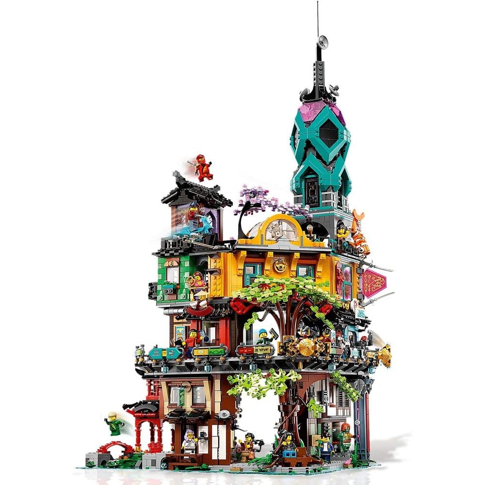 LEGO NINJAGO NINJAGO City Gardens 71741 Building Kit; Ninja House Playset Featuring 19 Minifigures, New 2021 (5,685 Pieces), Multicolor