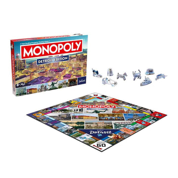 Monopoly Board Game Detroit MI Edition : 2-6 Players Family Board Games for Kids and Adults, Board Games for Kids 8 and up, for Kids and Adults, Ideal