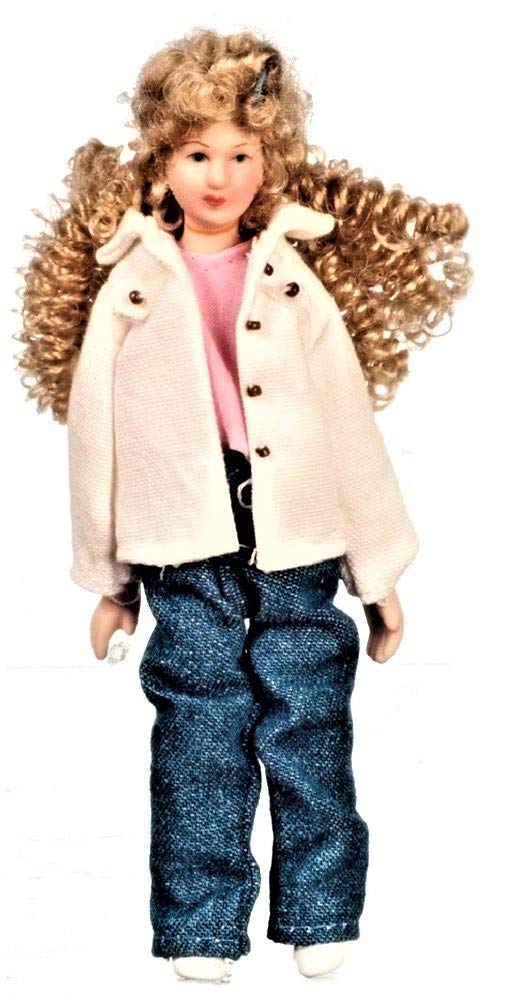 Aztec Imports, Inc. Dollhouse Miniature Doll Female, Modern Outfit, Porcelain #G7636