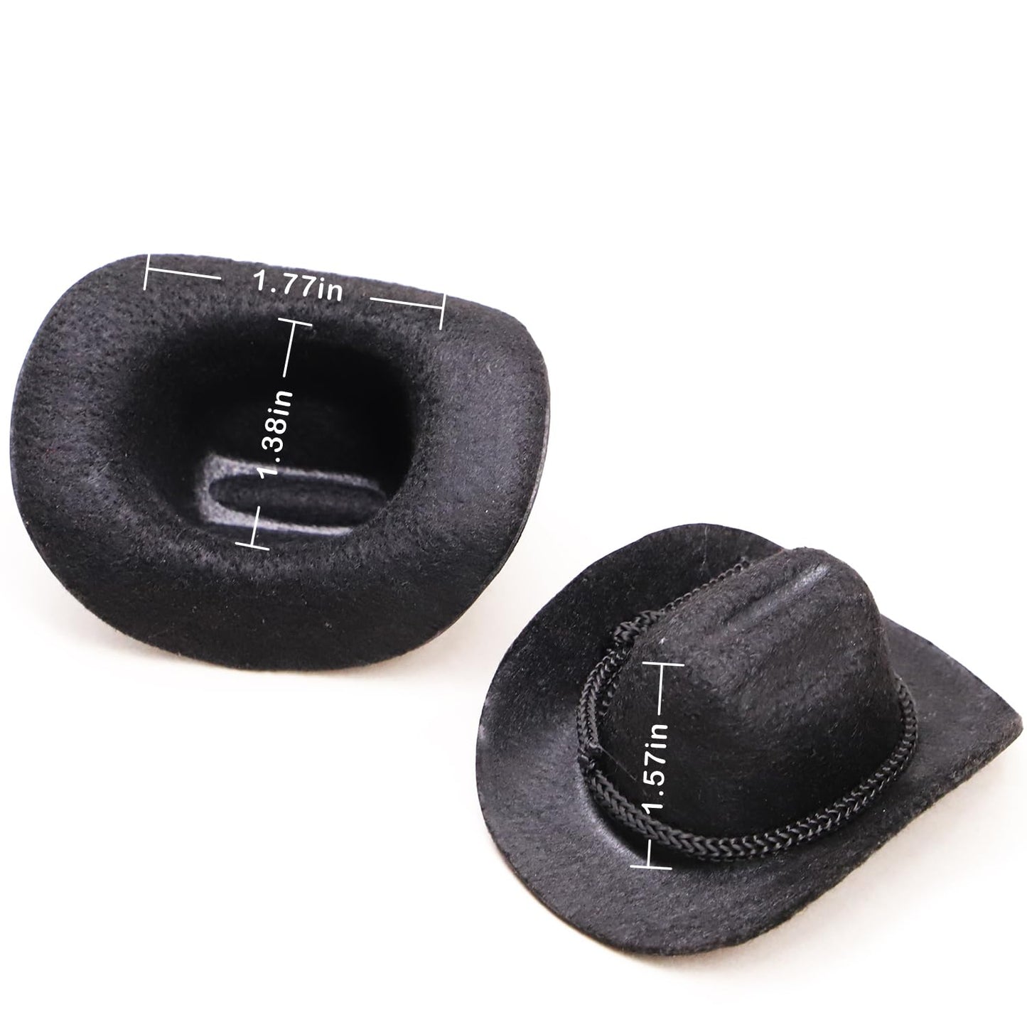 Dollhouse Cowboy Hat, Miniature Cowboy Hat, 1:6 Scale Miniature Soft Cowboy, Mini Hat, Brown/Black, American Old West Hat, for Dollhouse Craft