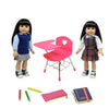 The New York Doll Collection Doll Back to School Set - Doll School Desk,School Supply Set for Dolls and School Uniform Clothing Fits 18 Inch Girl