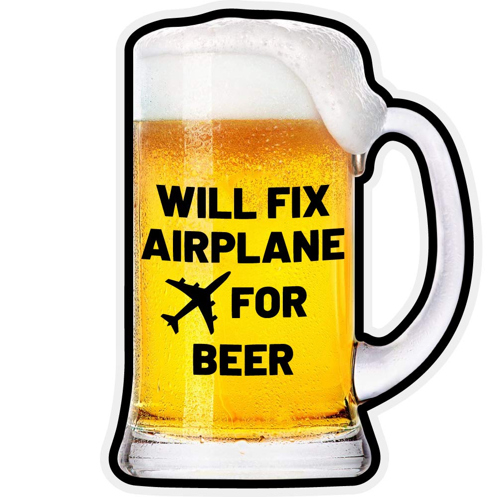 Will Fix Airplane for Beer - Sticker