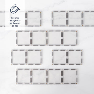CONNETIX Magnetic Tiles Clear Rectangle Pack, 12 Pieces