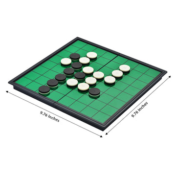 WinSTEM Magnetic Reversi Board Game Set 9.76" with Folding Board Classic Travel Games for Kids and Adults