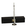 Dselvgvu Miniature Flute with Stand and Case Brass Mini Musical Instrument Replica Collectible Figurines Dollhouse Accessories Model Home Decorations
