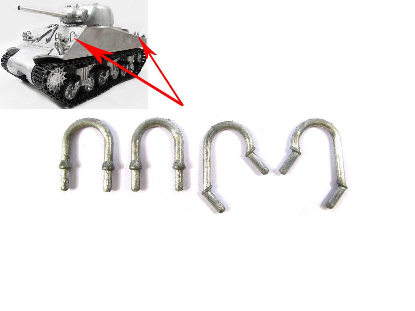 Mato Upper Hull Metal Handrails for 1:16 rc USA Sherman M4A3(75) W Tank 1/16 Spare Tank Parts for Tank