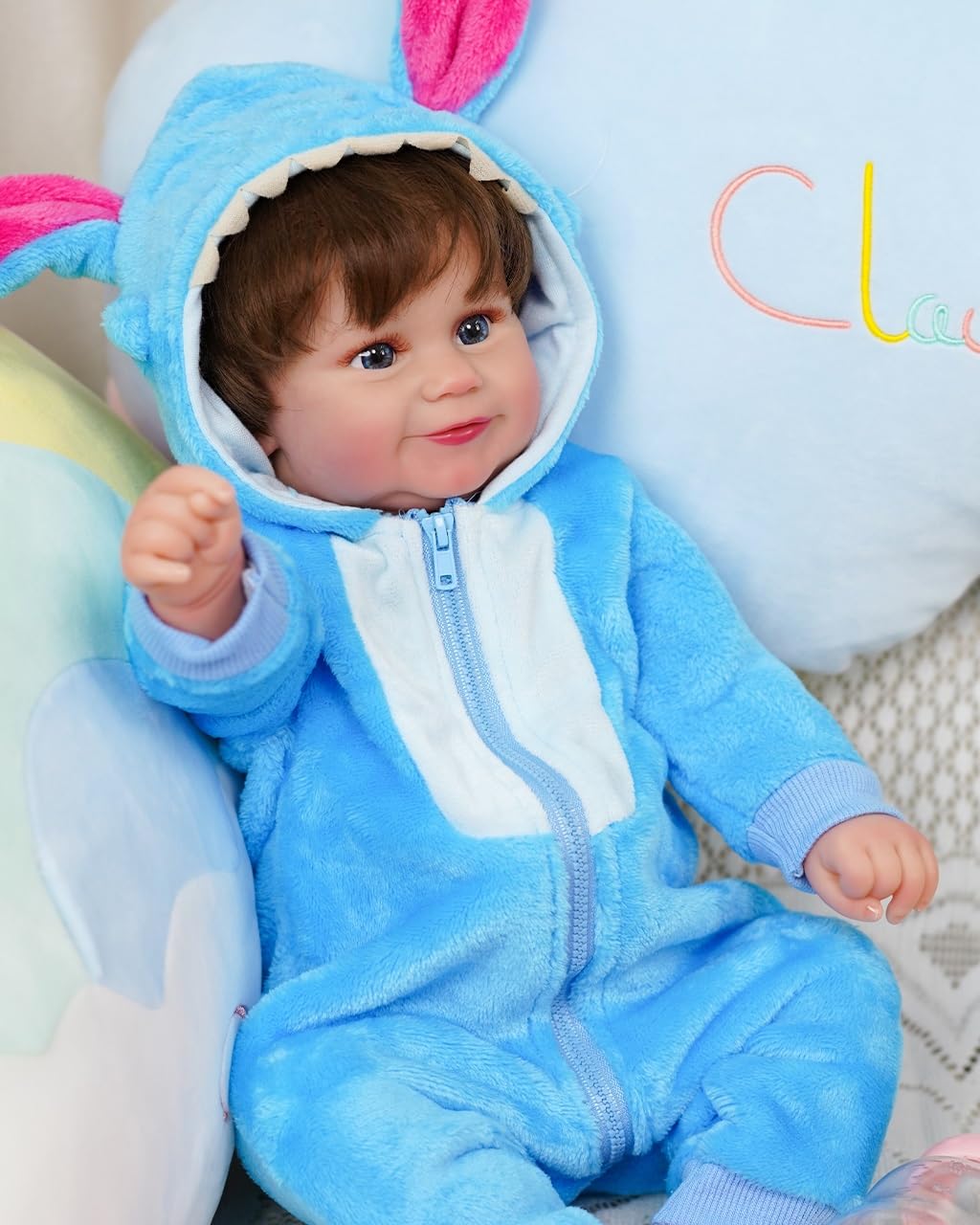 VacosHeart Reborn Dolls Baby Clothes for 17-22 Inch Dolls, Handmade Pajamas Set Boys One-Piece Outfit Clothing Accessories for Lifelike Newborn Toy