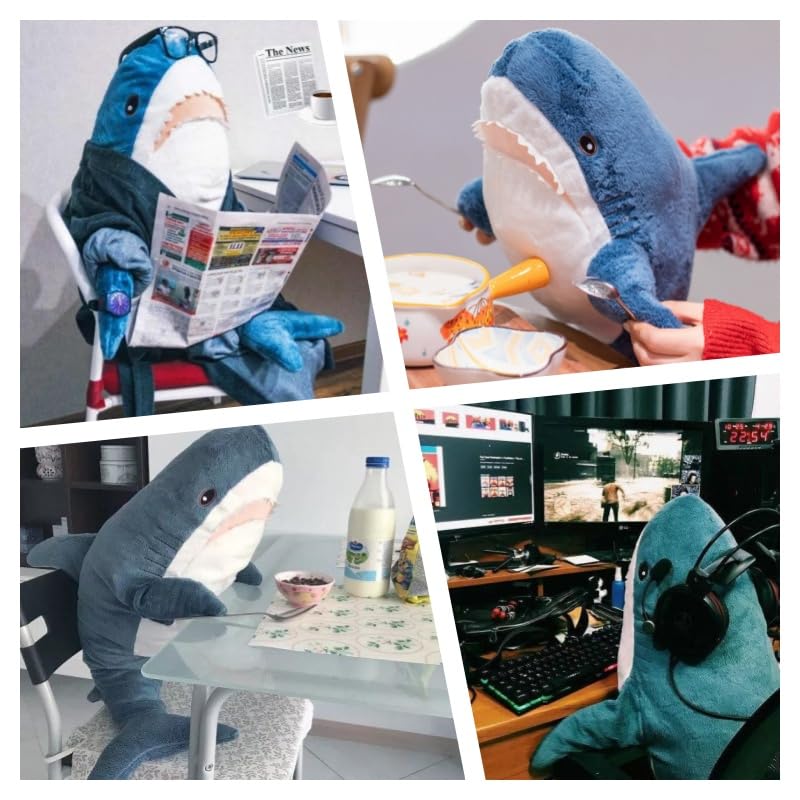 XIZHI 39.4 Inch Giant Shark Plush Stuffed Animal Toy Soft Plush Pillow Shark Stuffed Sea Animals for Boy's and Girl's Room Sofa Decoration and Holiday