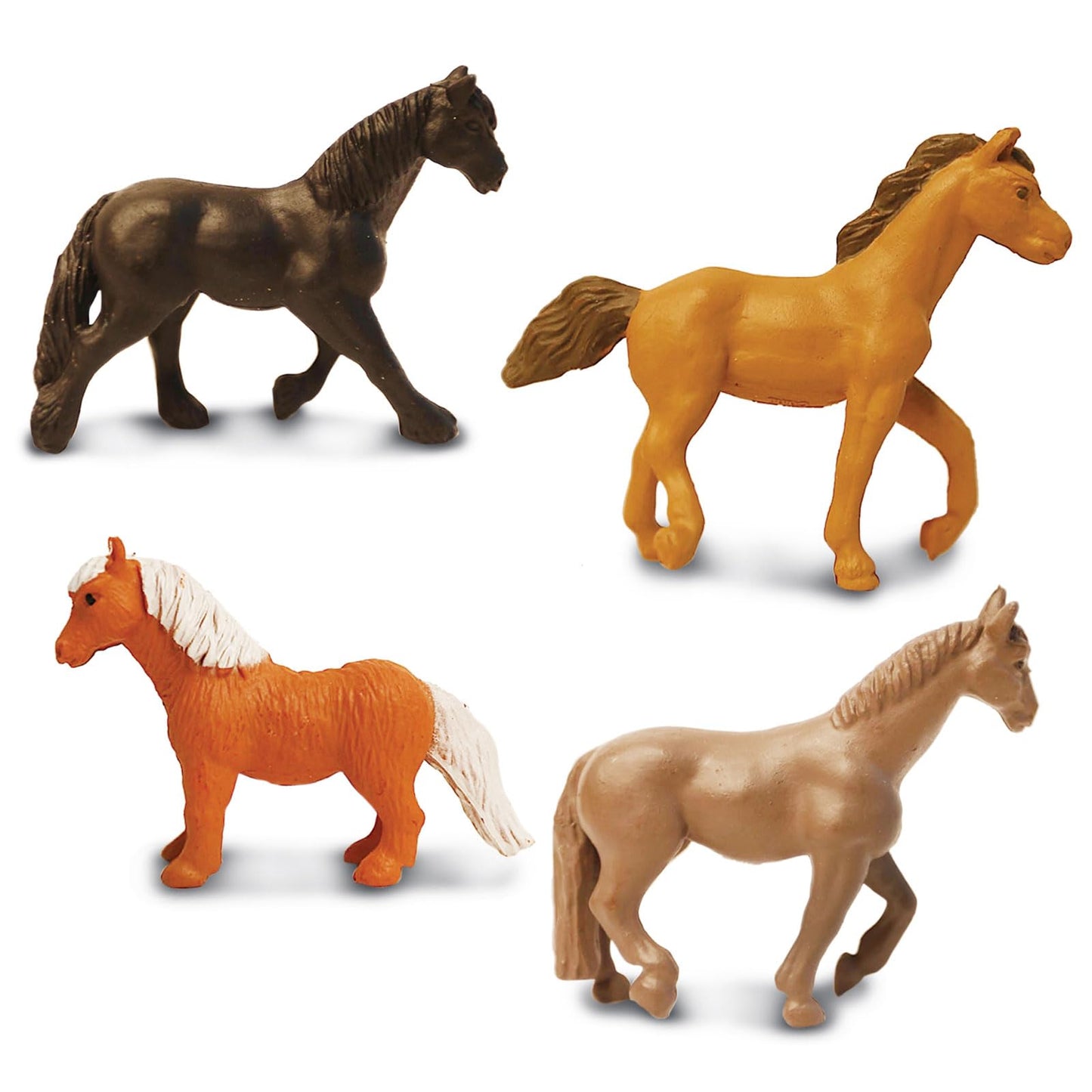 Safari Ltd. Horses TOOB - 12 Hand-Painted Mini Figurines Including Friesian, Haflinger, Stallion, Bay, Chestnut, Jutland, Trakehner, Clydesdale