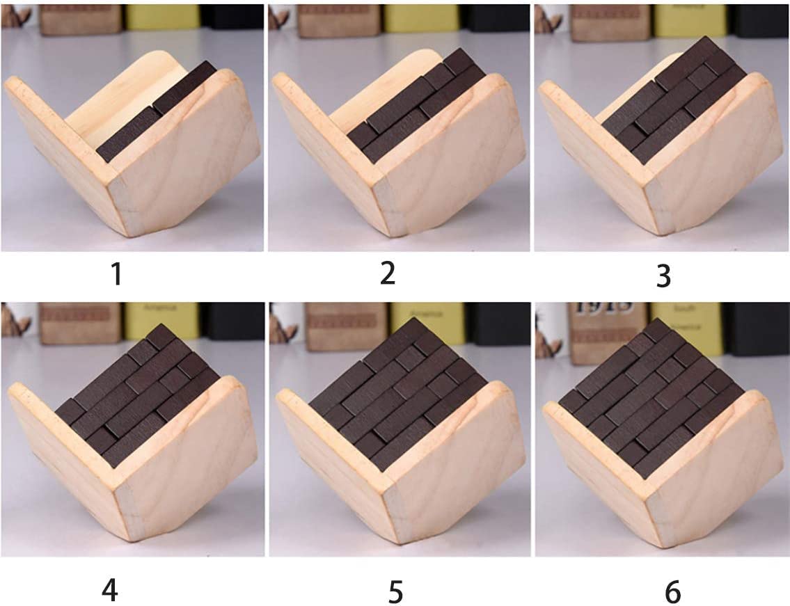 Wooden Brain Teaser Puzzles Box Brain Teasers Wooden Puzzle T-Shaped Geometric Intellectual Jigsaw Logic Cube Puzzles Mind Games for Kids and Adults