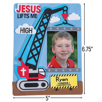 Construction Vbs Picture Frame Craft Kit (12Pc) - Crafts for Kids and Fun Home Activities